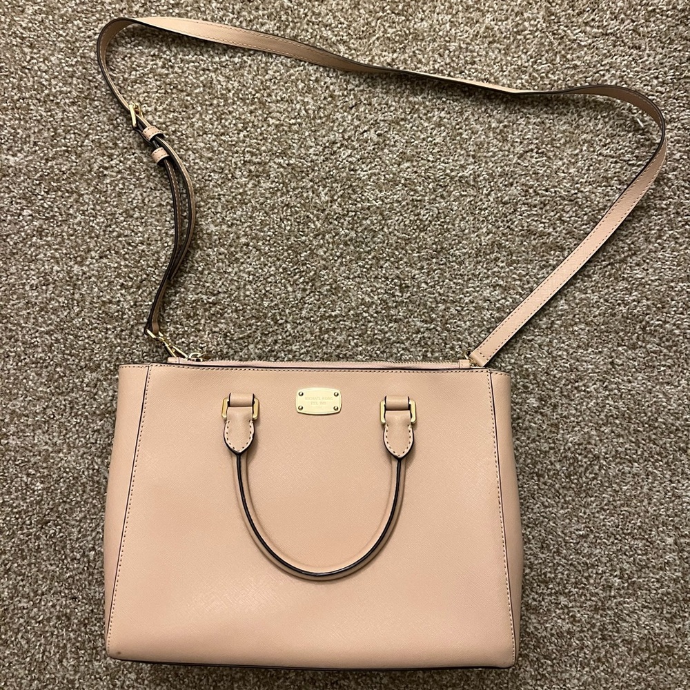 Michael Kors Beige Purse with Removable Strap
